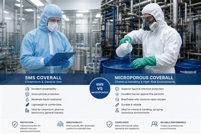 SMS vs Microporous yfirbuxur: Hver er munurinn?